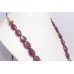 String Strand Necklace Red Ruby beads treated stones P 509